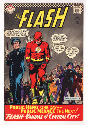 The Flash Vol 1 164  FN+ (6.5) Apparent, Manufactured W/O Bot. Stpl, Cover & Multiple Wraps Det.  (1966)