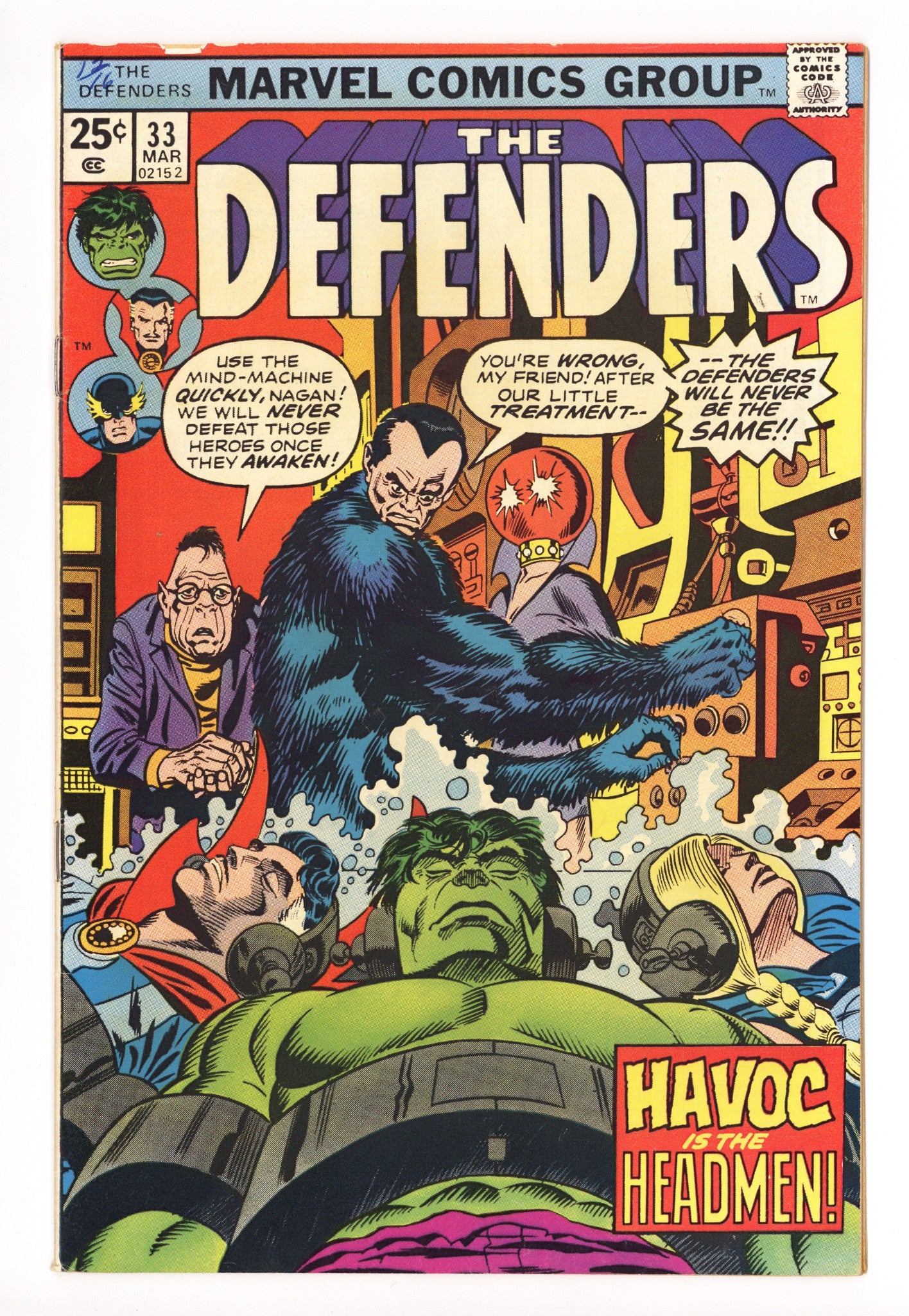 The Defenders Vol 1 33 Mid Grade (1976) 