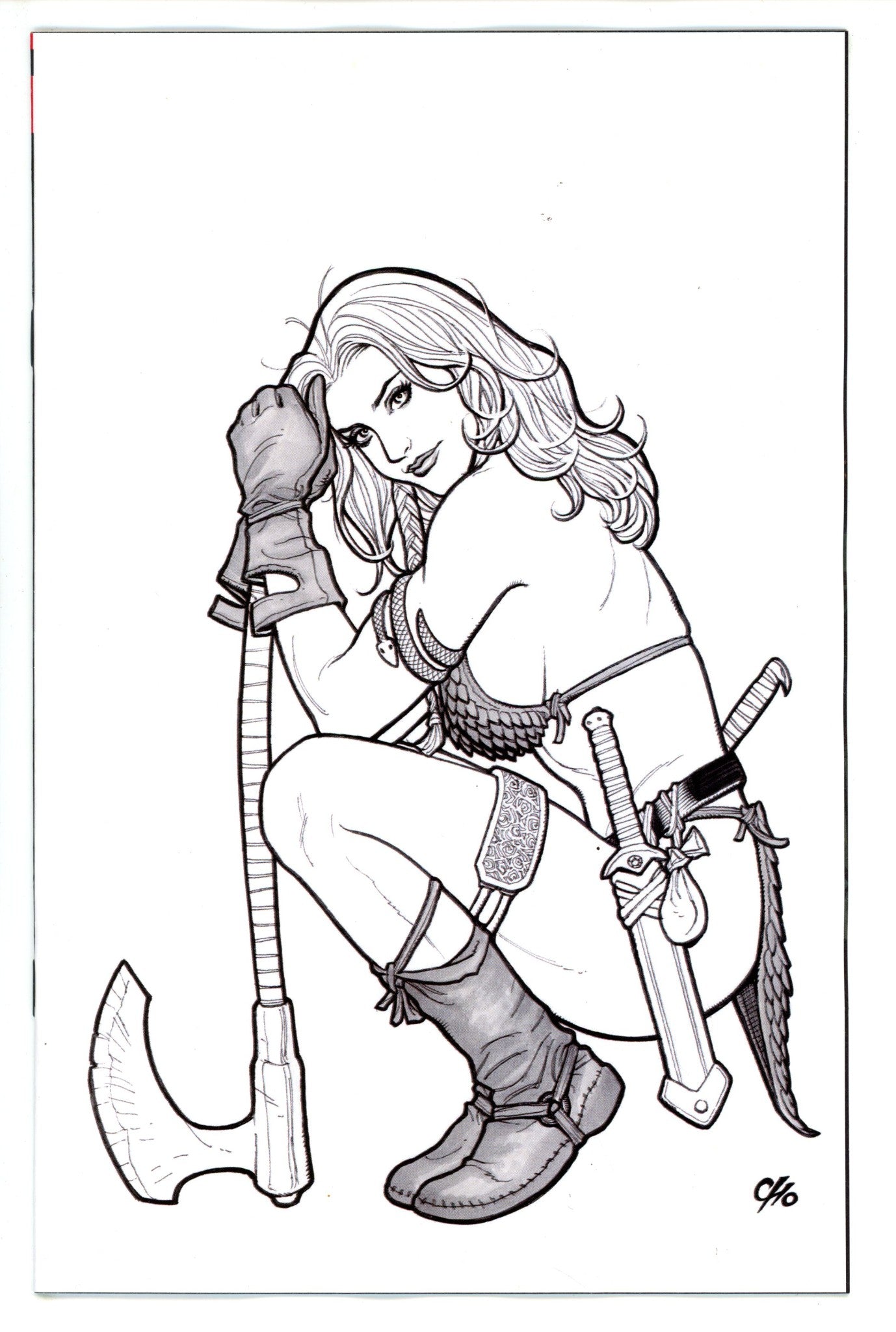 Savage Red Sonja 1 Cho Line Art Virgin Incentive Variant NM- (2023)