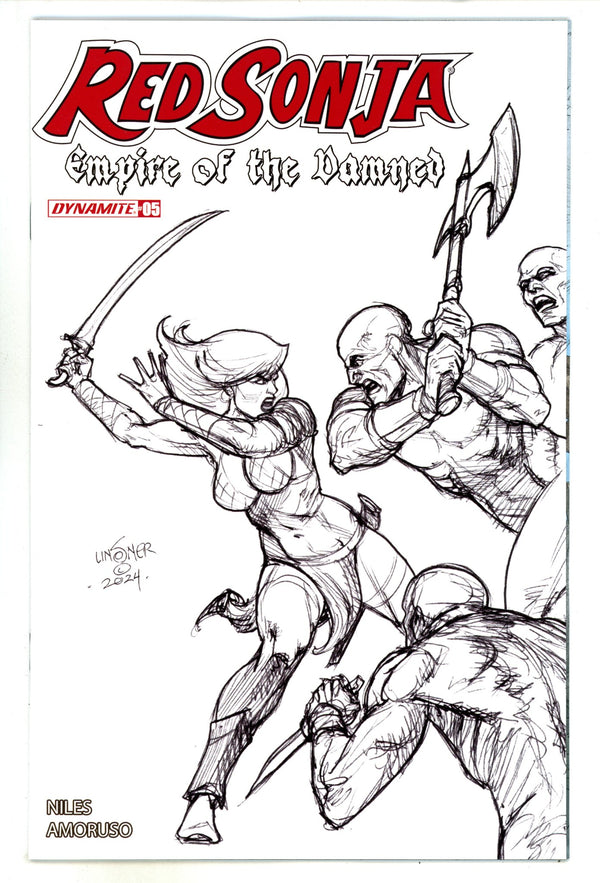 Red Sonja Empire Damned 5 Linsner Line Art Incentive Variant (2024)