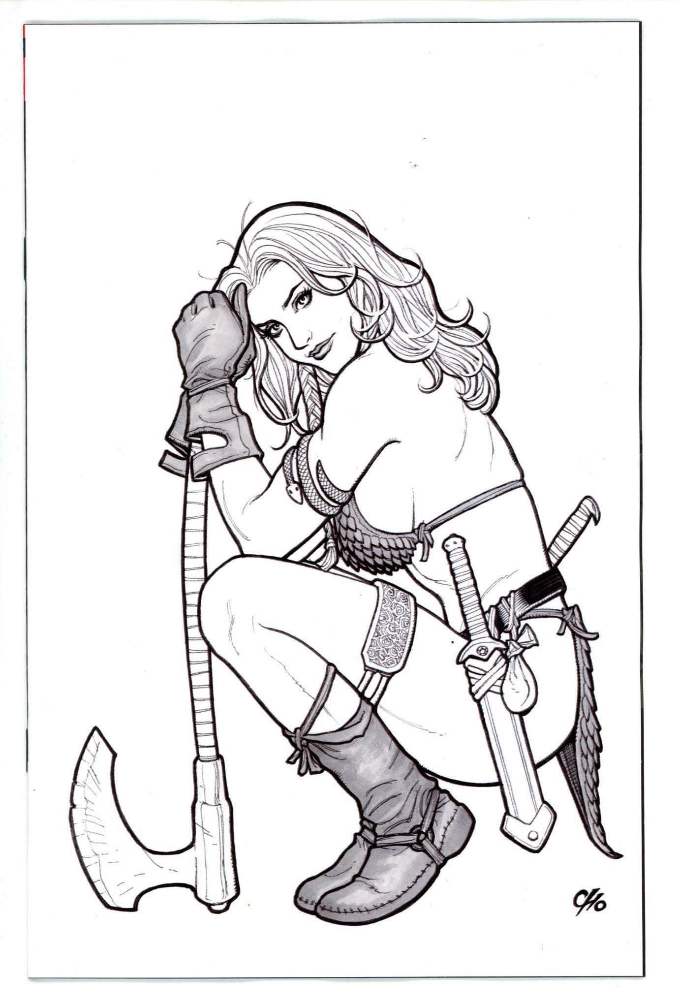 Savage Red Sonja 1 Cho Line Art Virgin Incentive Variant NM (2023)