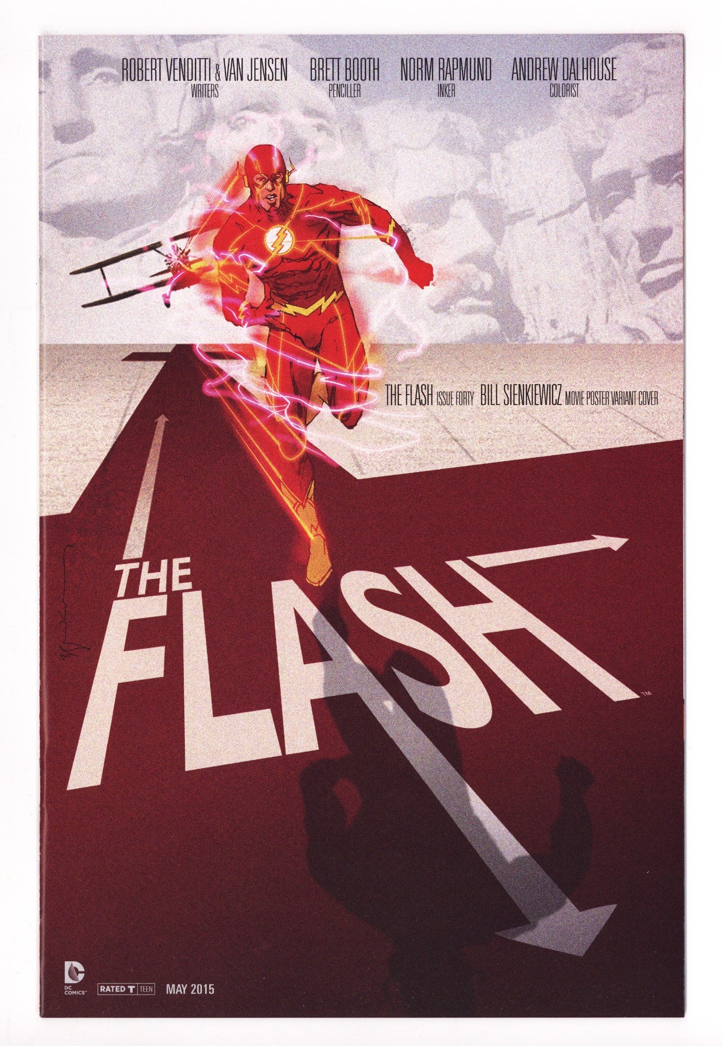 The Flash Vol 4 40 High Grade (2015) Sienkiewicz Movie Poster Variant 