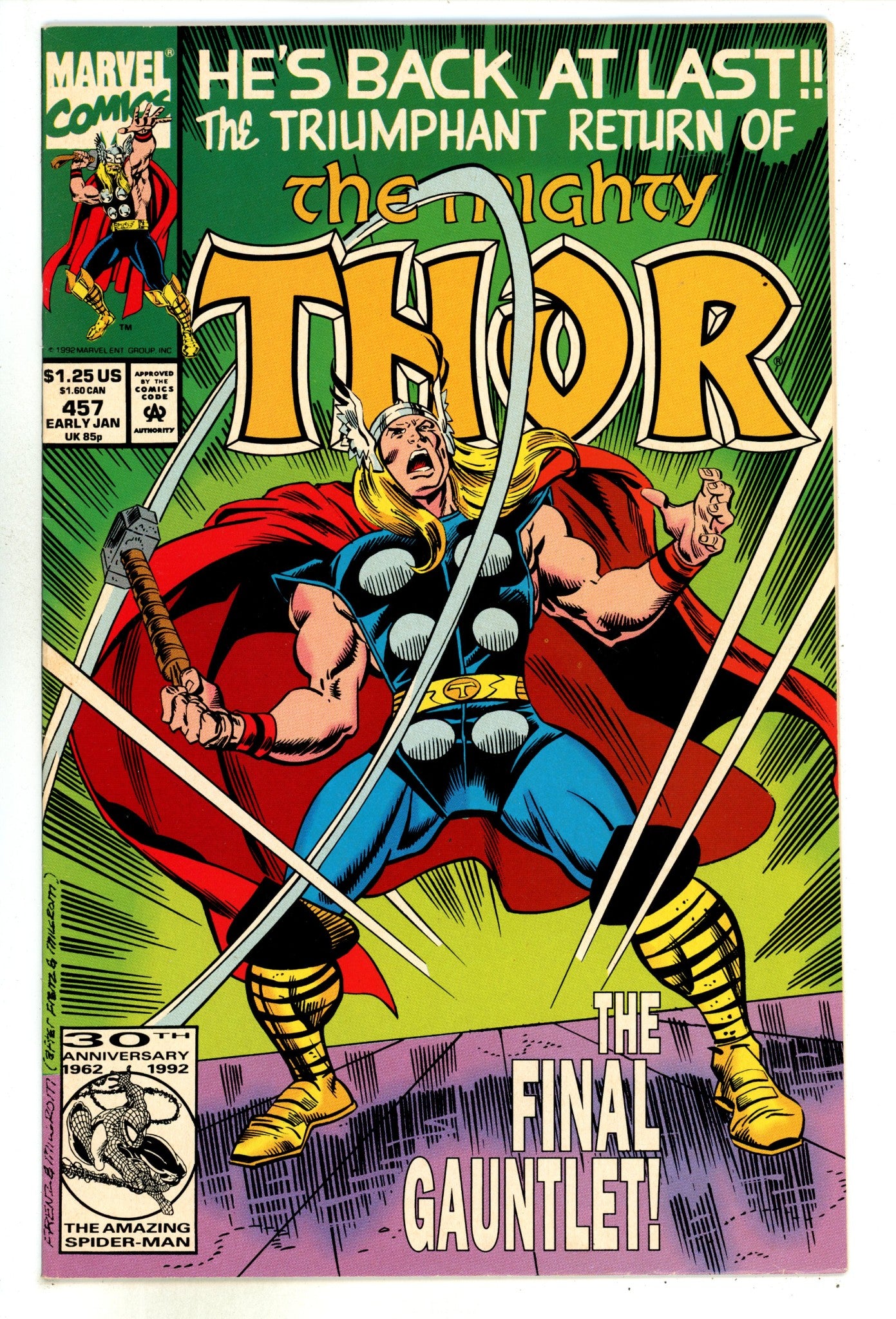 Thor Vol 1 457 High Grade (1993) 