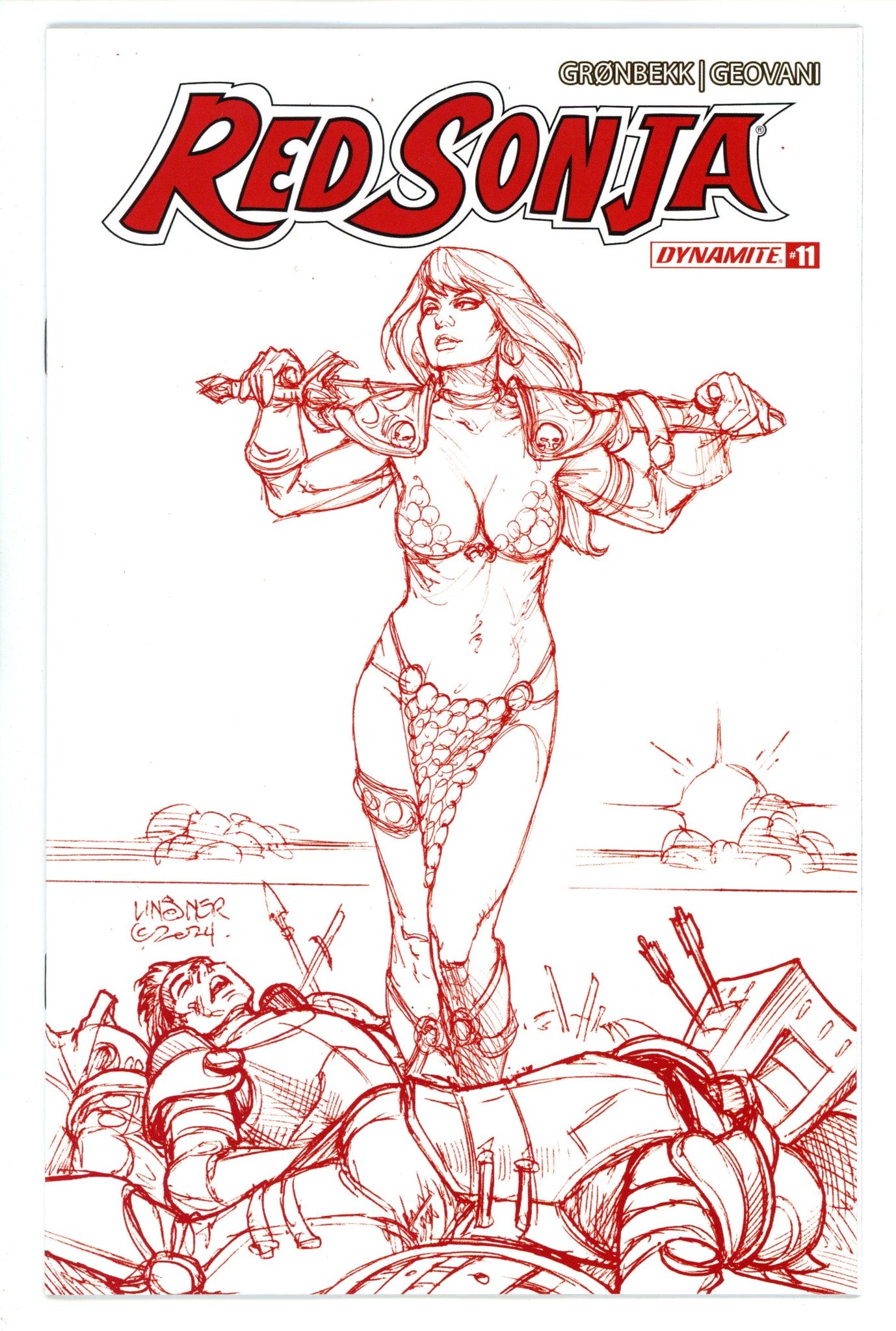 Red Sonja Vol 7 11 Linsner Line Art Incentive Variant (2024)