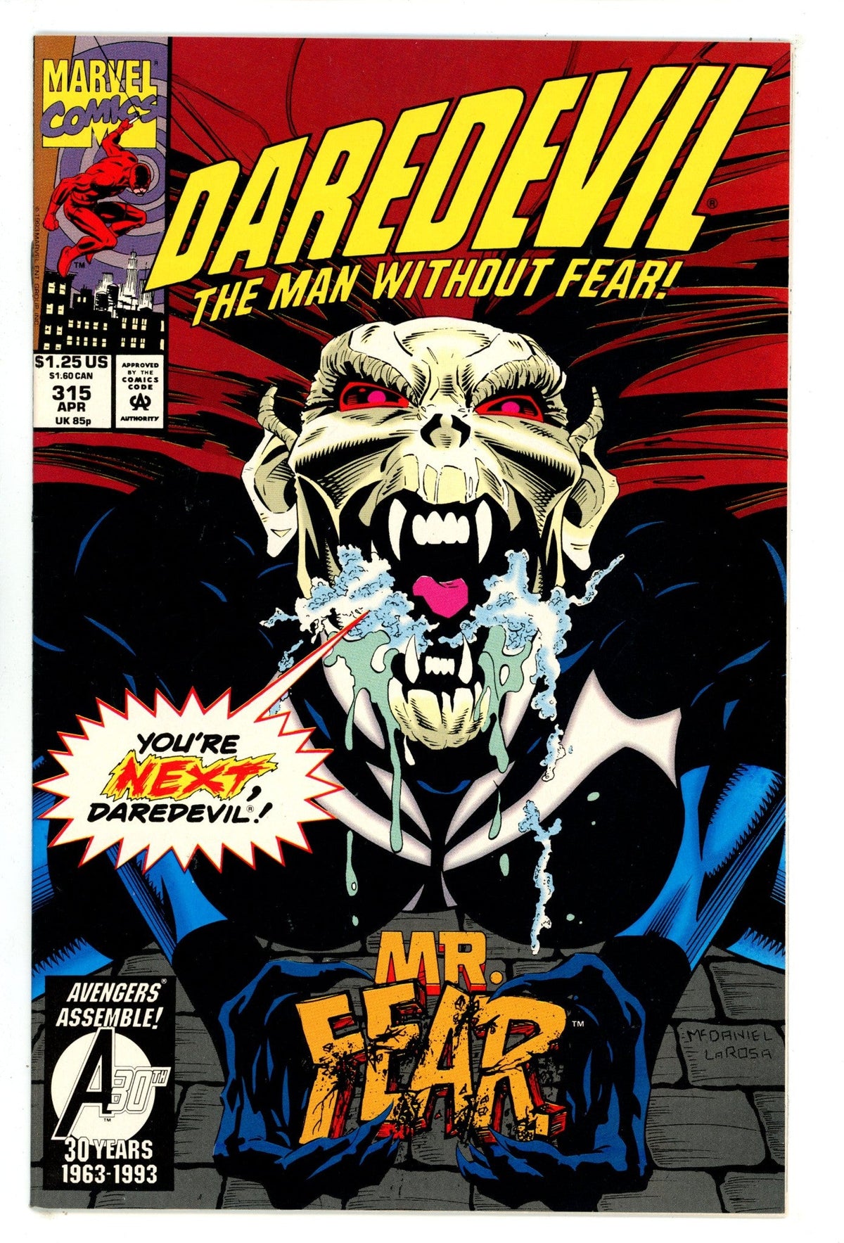 Daredevil Vol 1 315  High Grade   (1993)