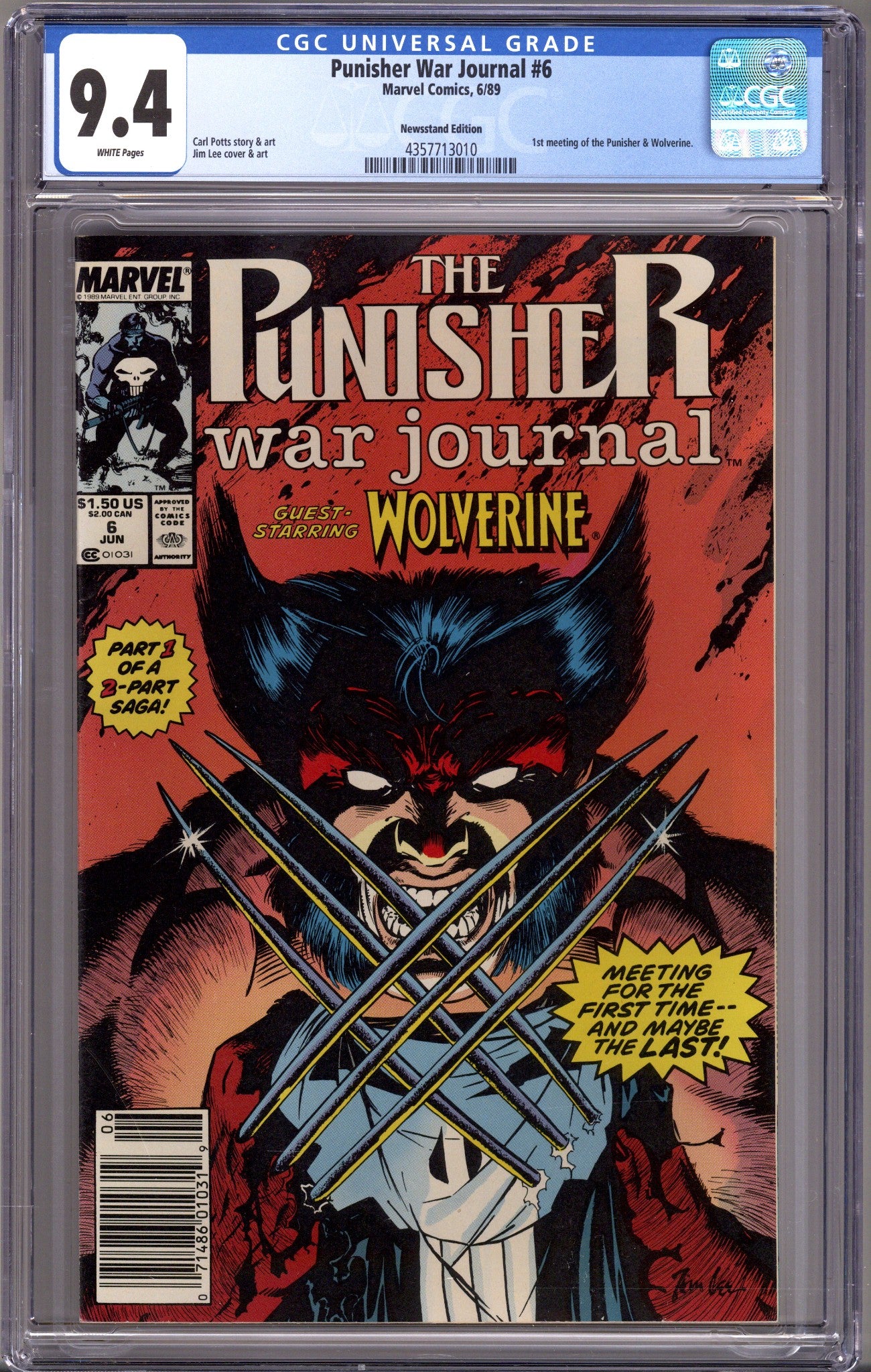 The Punisher War Journal Vol 1 6 CGC 9.4 (NM) (1989) Newsstand 