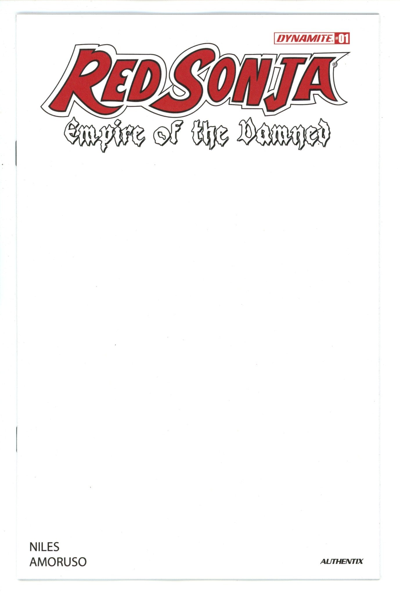 Red Sonja Empire Damned 1 Blank Variant (2024)