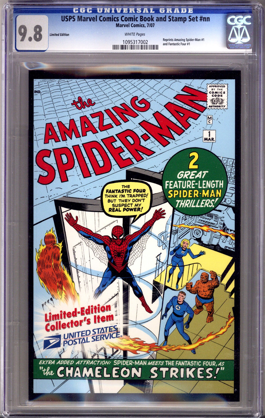 USPS Marvel Comics Limited Edition Comic Book and Stamps Set [nn] CGC 9.8 (2007)