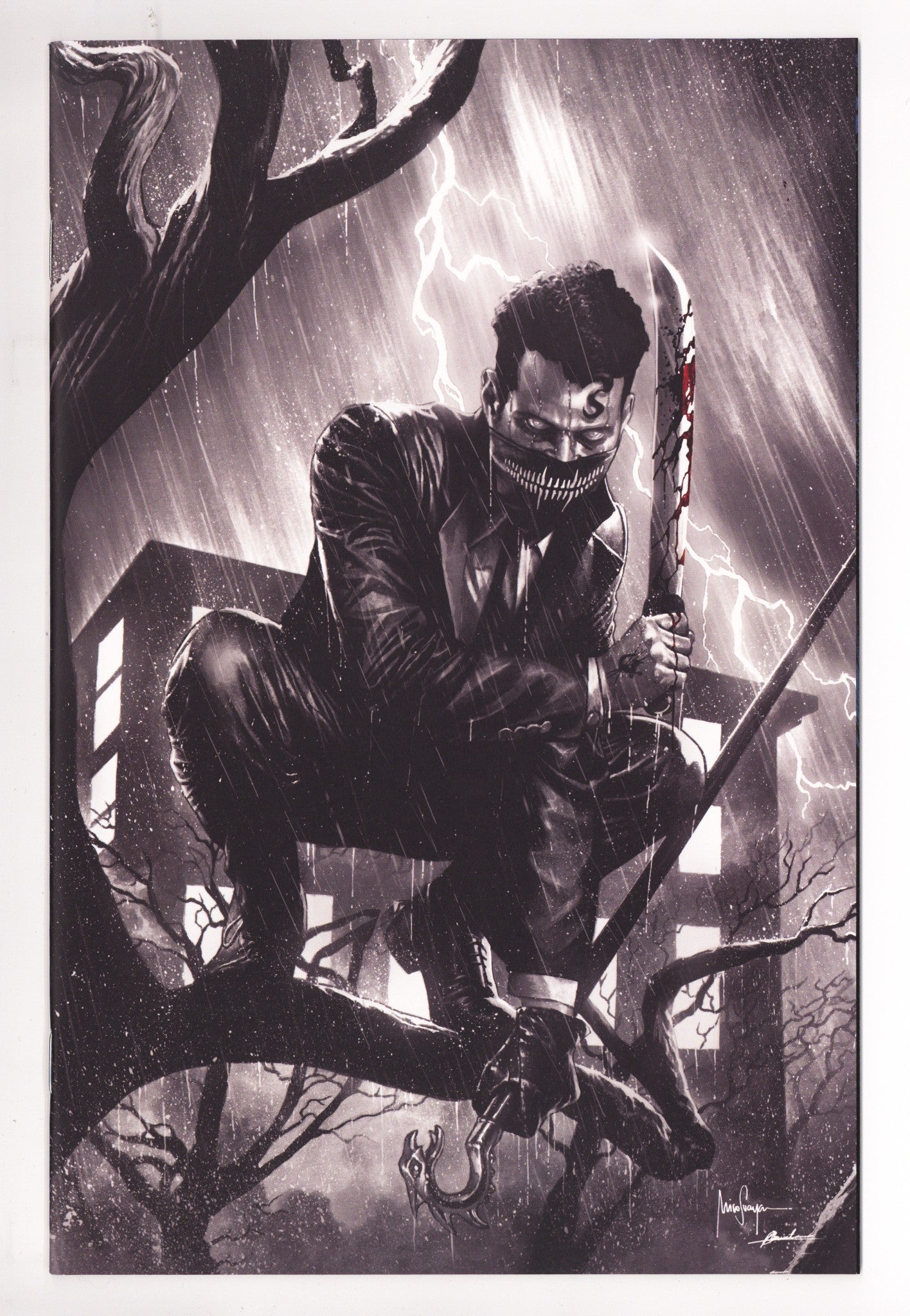 House of Slaughter   1  NM (9.4)   (2021) Suayan B&W Virgin Exclusive Variant  