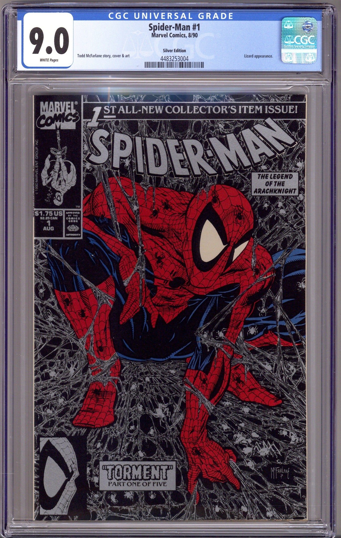 Spider-Man Vol 1 1 CGC 9.0 (VF/NM) (1990) Silver Foil Variant 