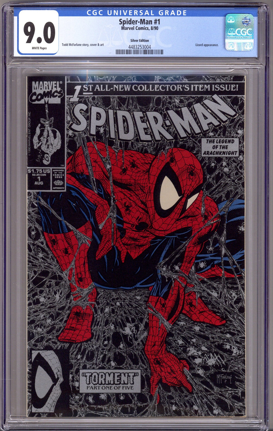 Spider-Man Vol 1 1 CGC 9.0 (VF/NM) (1990) Silver Foil Variant 