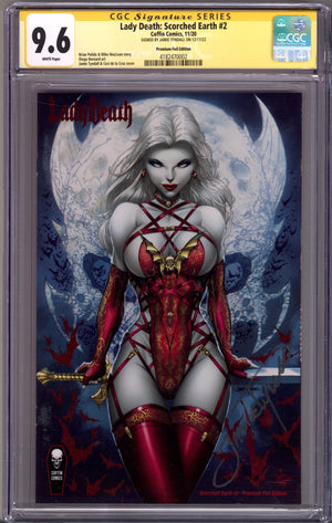 Lady Death: Scorched Earth 2 CGC 9.6 (NM+) (2020) Tyndall Premium Foil Variant Signed x1 Cover Jamie Tyndall