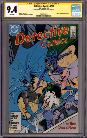 Detective Comics Vol 1 570 CGC 9.4 (NM) (1987) Signed x2 Cover Mike Barr & Alan Davis