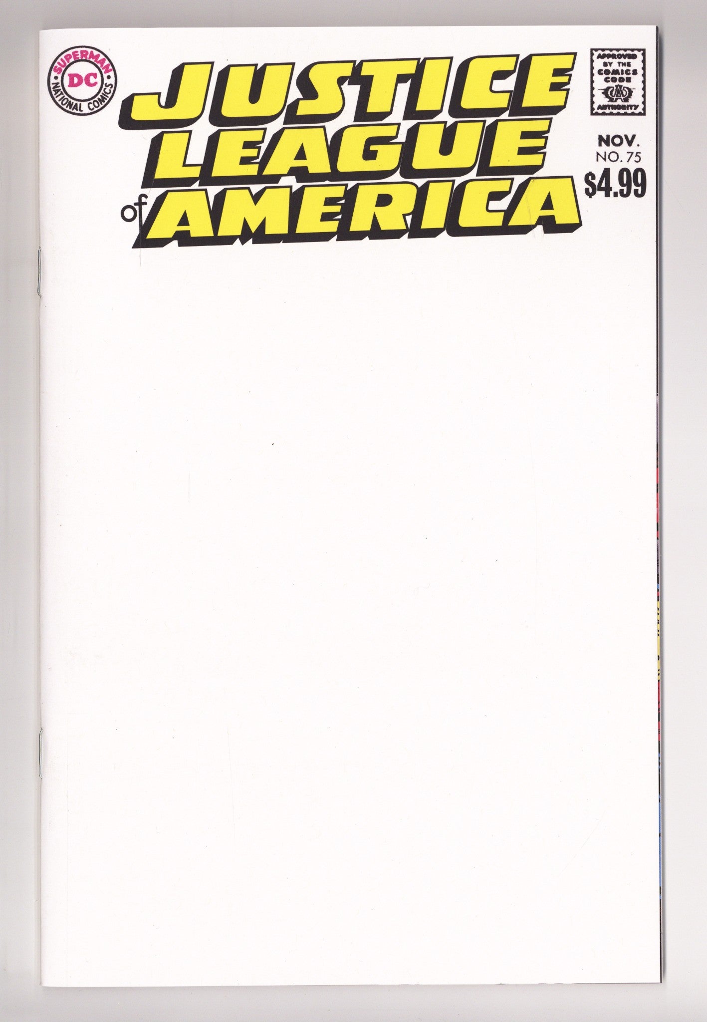 Justice League Of America Vol 1 75 Facsimile Blank Variant (2026)