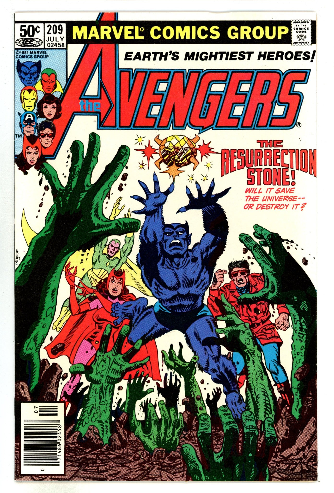 The Avengers Vol 1 209  High Grade   (1981)     Newsstand  