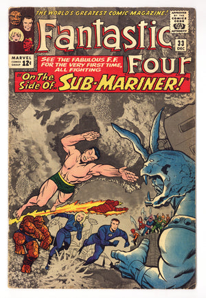 Fantastic Four Vol 1 33  VG+ (4.5) No Pin-Up  (1964)