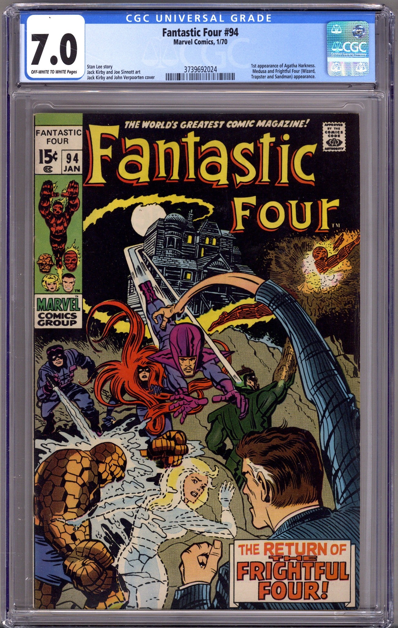 Fantastic Four Vol 1 94 CGC 7.0 (FN/VF)   (1970)        