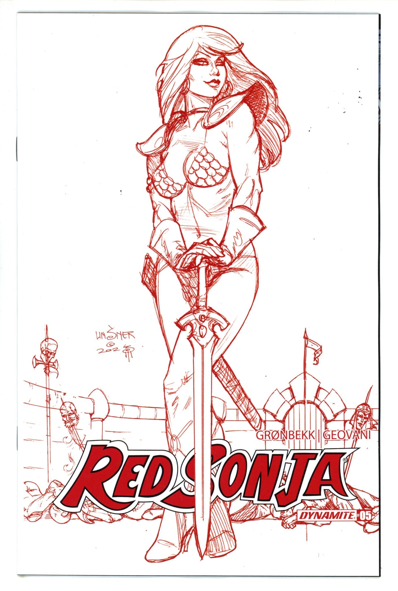 Red Sonja Vol 7 5 Linsner Line Art Incentive Variant (2023)