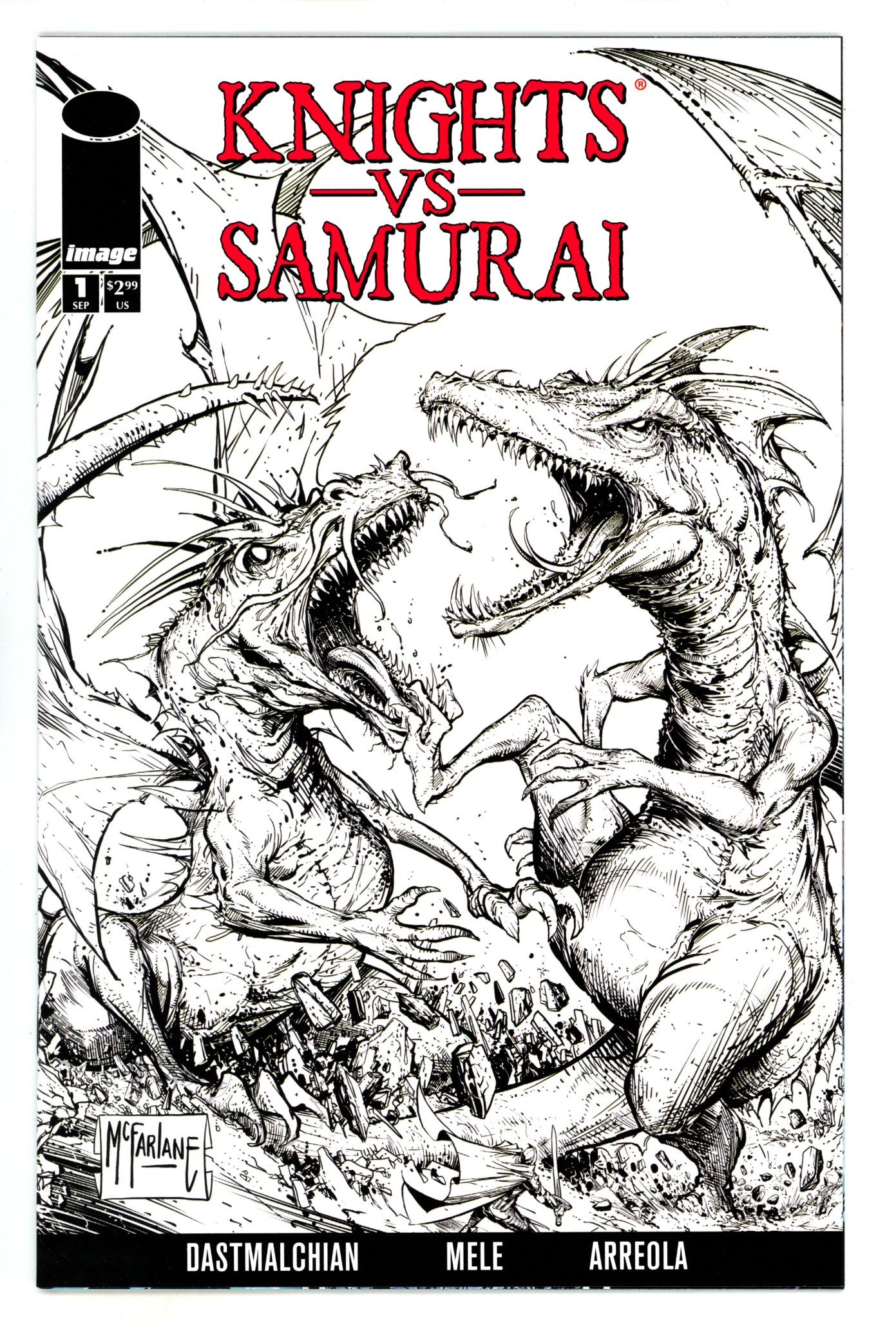Knights Vs Samurai 1 Mcfarlane B&W Variant (2024)