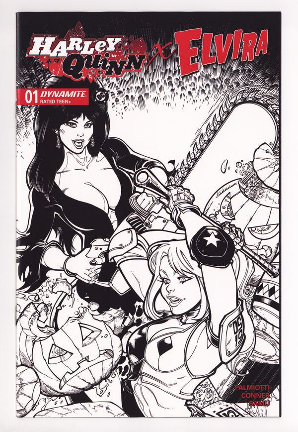 Harley Quinn X Elvira 1 Hardin B&W Incentive (2025)
