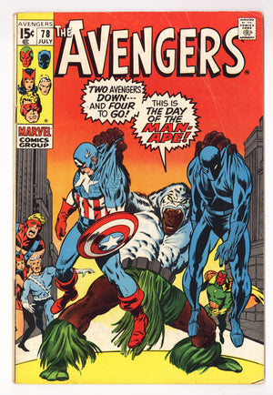 The Avengers Vol 1 78  VG (4.0)   (1970)