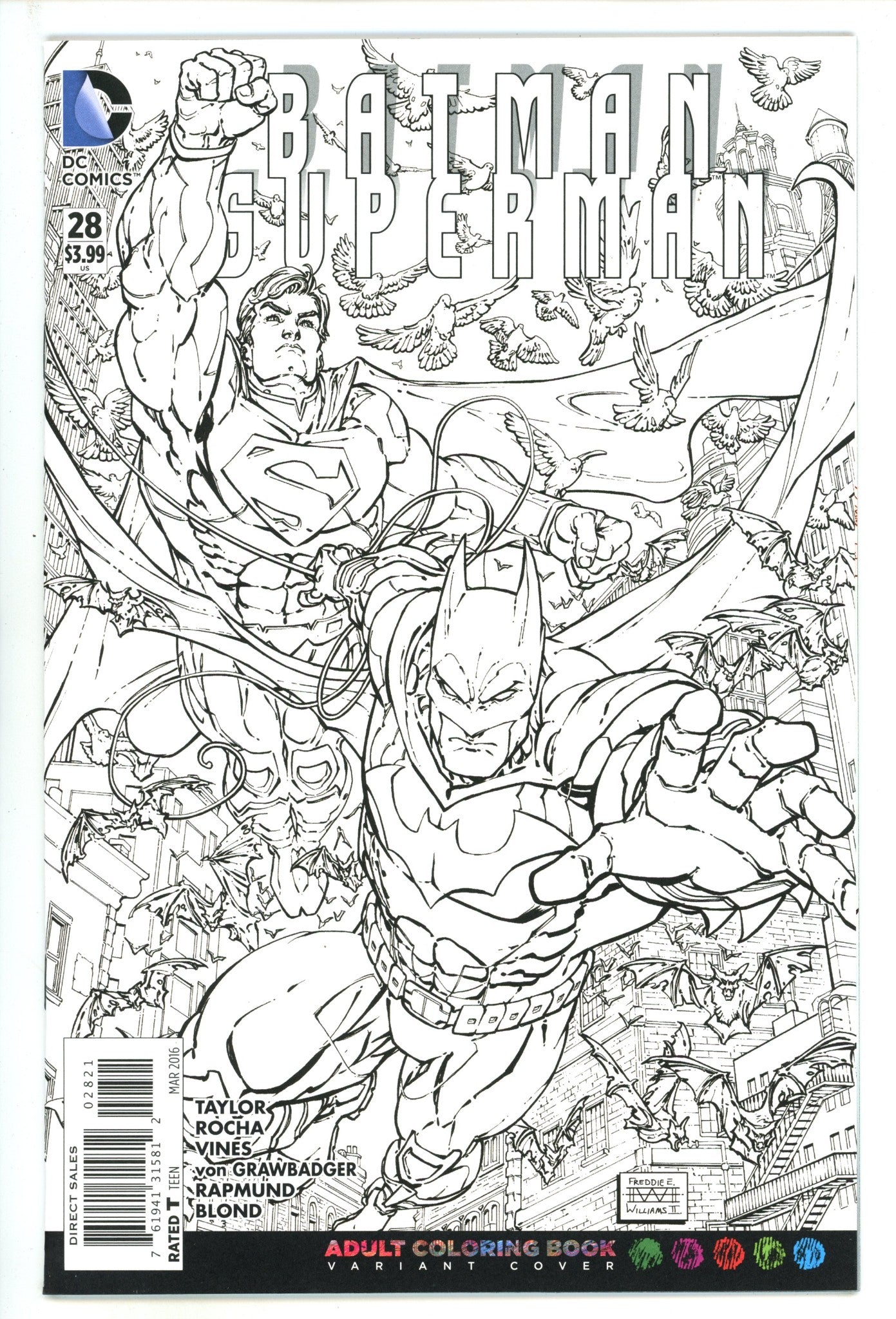 Batman / Superman 28 High Grade (2016) II B&W Variant 