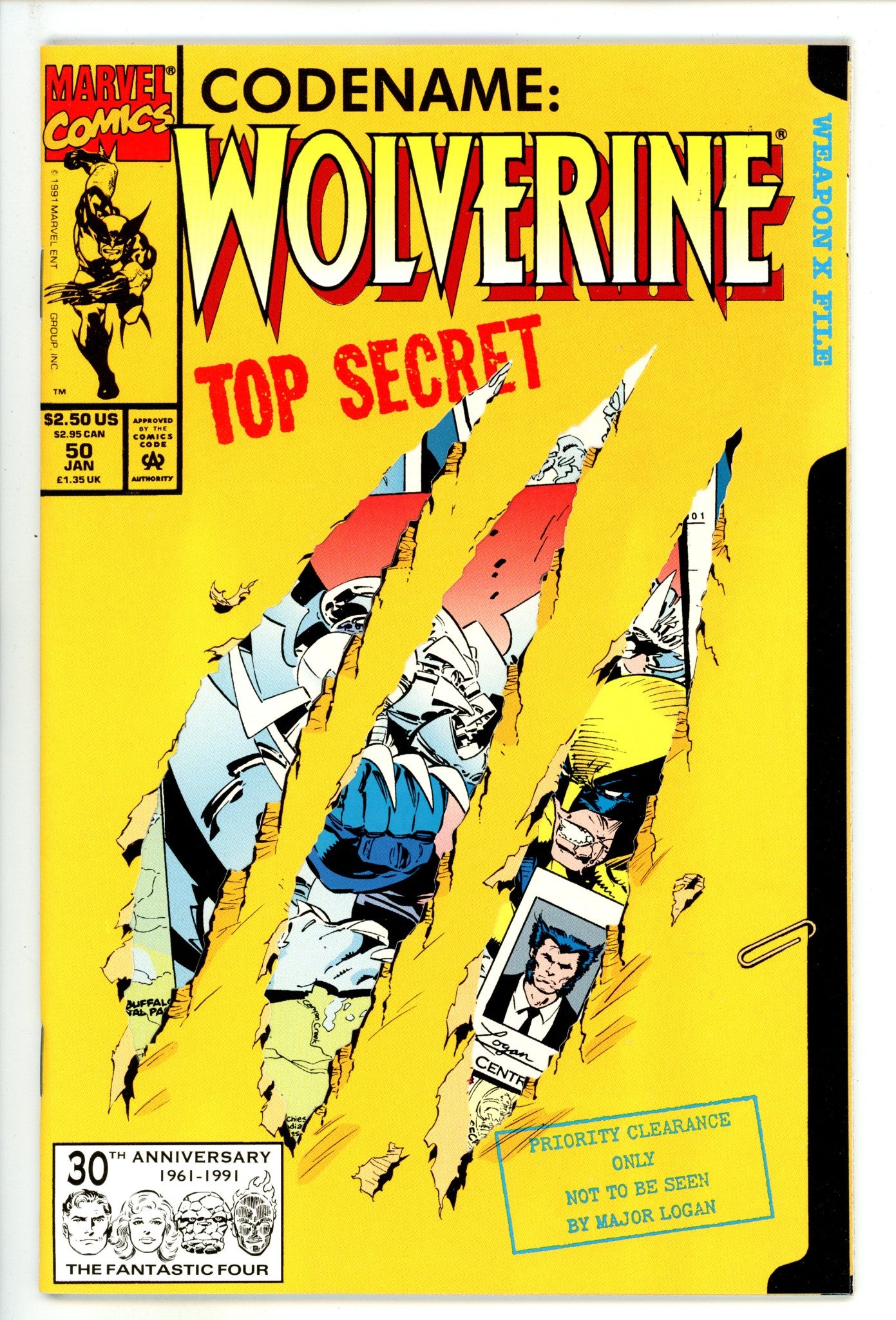 Wolverine Vol 2 50 NM- (9.2) Die-Cut (1992) 