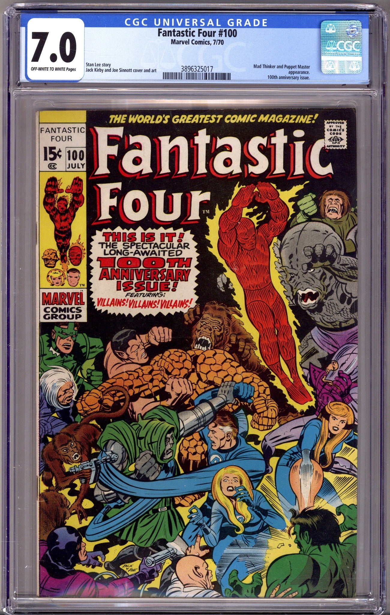 Fantastic Four Vol 1 100 CGC 7.0 (FN/VF)   (1970)        