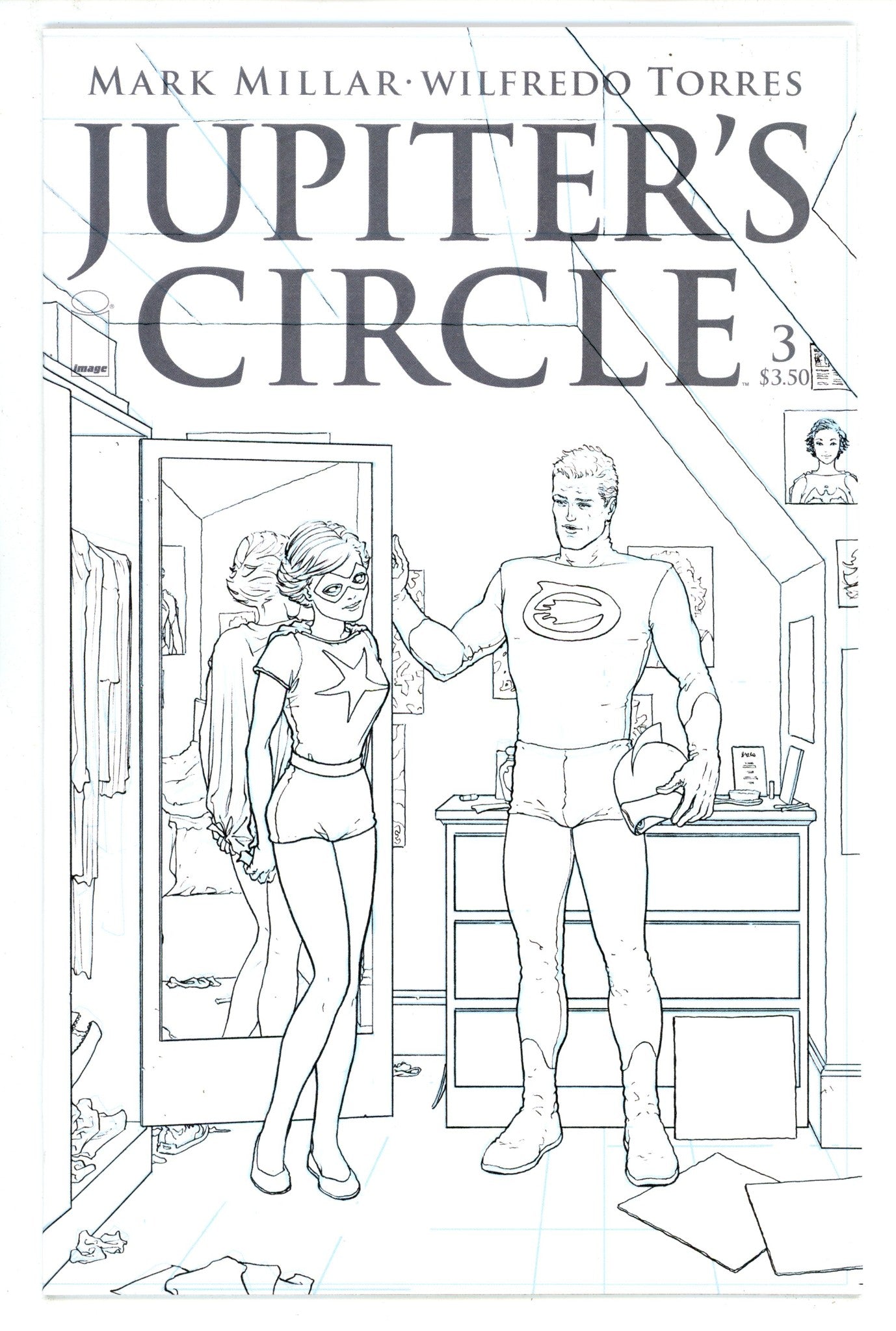 Jupiter's Circle 3 High Grade (2015) Quitely B&W Variant 