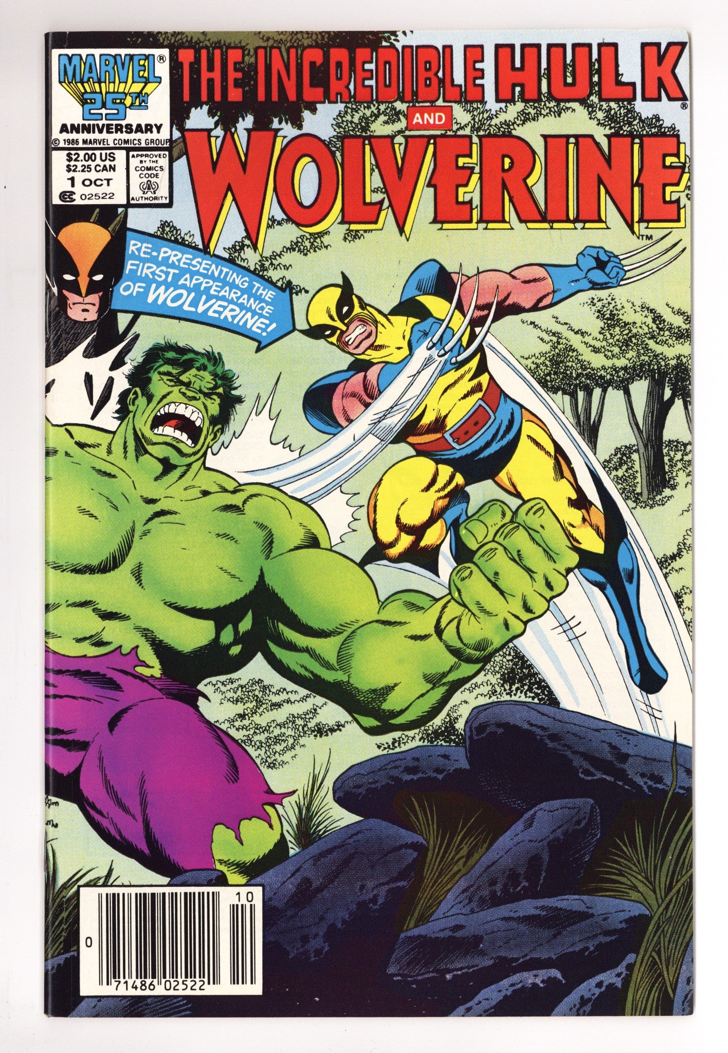 Incredible Hulk and Wolverine 1 VF (8.0) (1986) Newsstand 