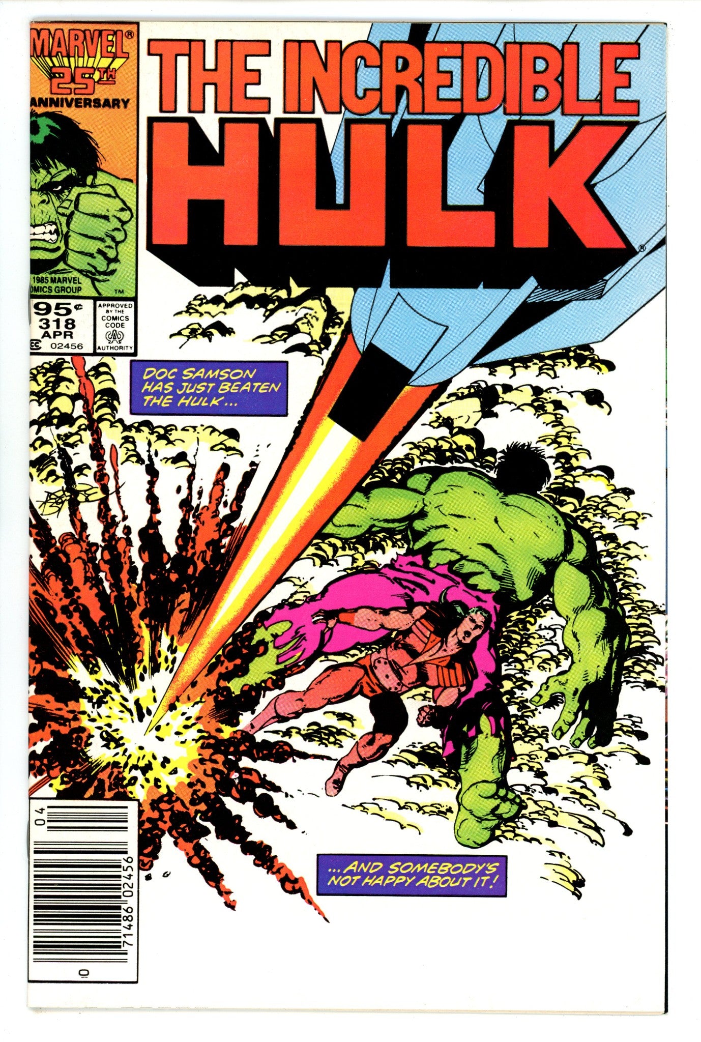 The Incredible Hulk Vol 1 318 VF+ (8.5) (1986) Canadian Price Variant 