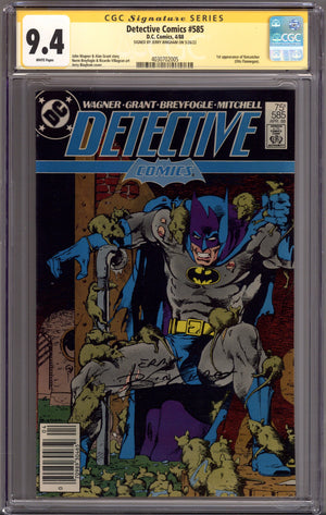 Detective Comics Vol 1 585 CGC 9.4 (NM) (1988) Newsstand Signed x1 Cover Jerry Bingham