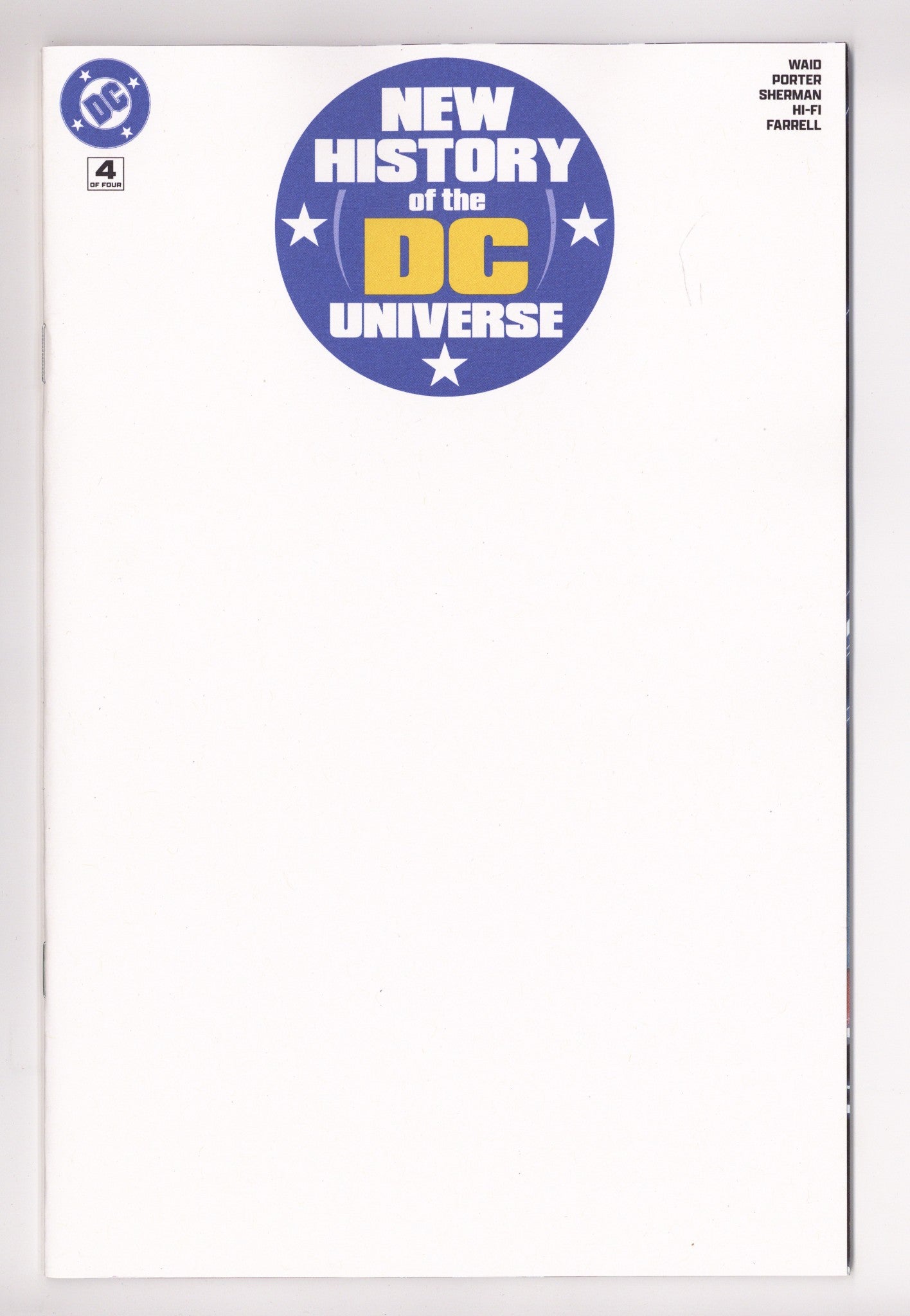 New History Of The Dc Universe 4 Blank Variant (2025)
