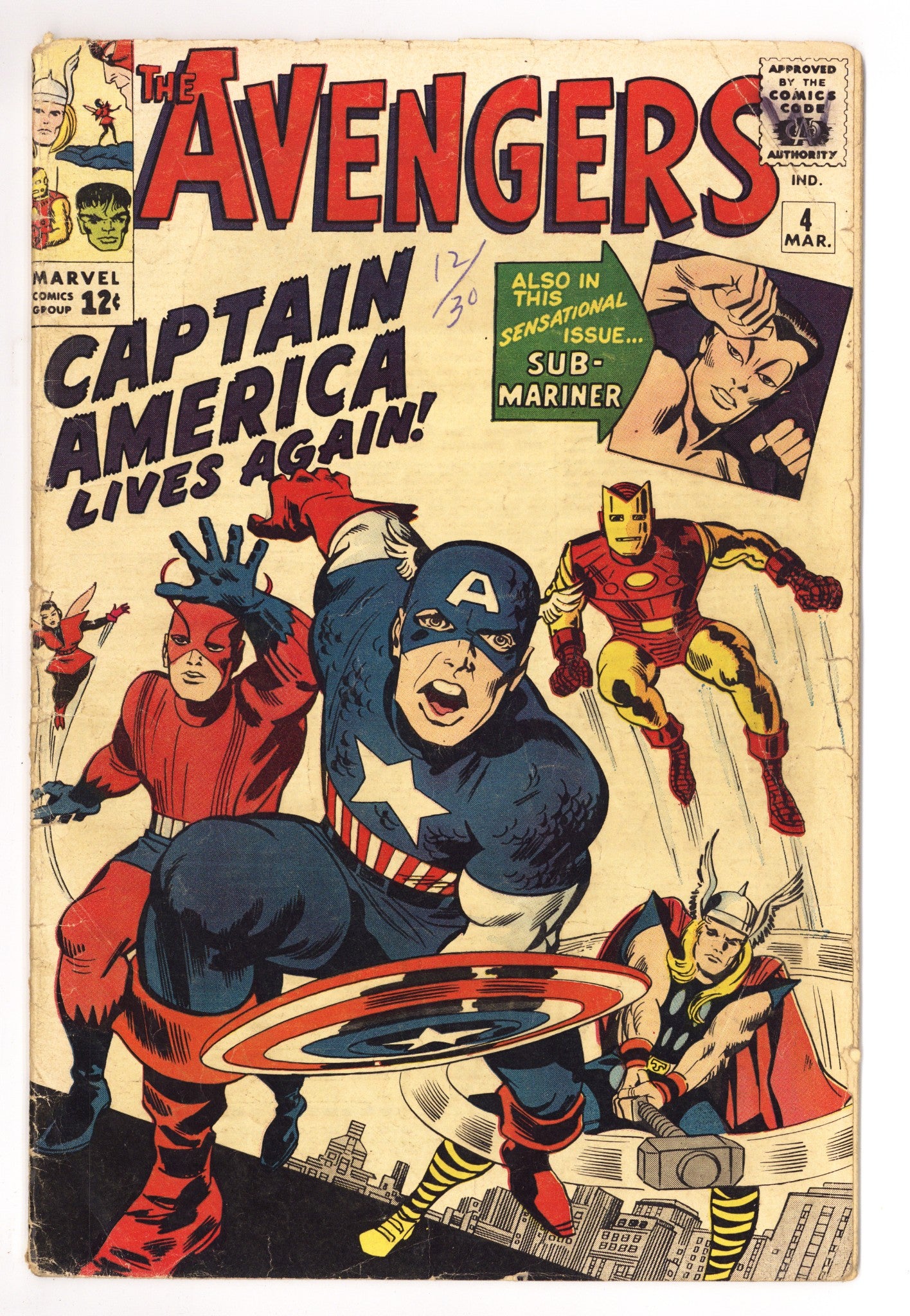 The Avengers Vol 1 4 GD+ (2.5) (1964) 