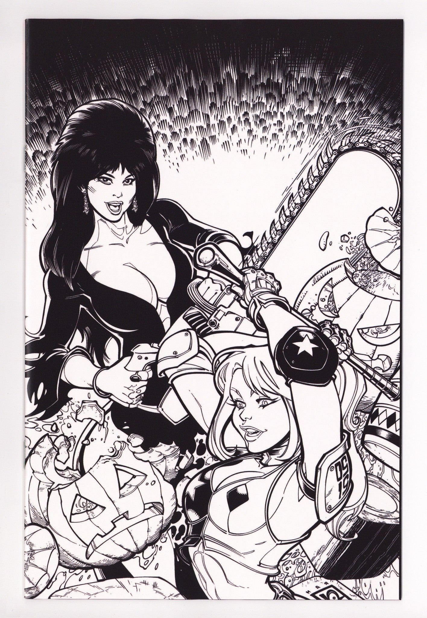 Harley Quinn X Elvira 1 Hardin B&W Virgin Incentive NM (2025)