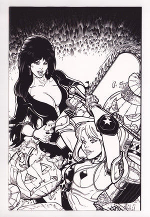 Harley Quinn X Elvira 1 Hardin B&W Virgin Incentive NM (2025)