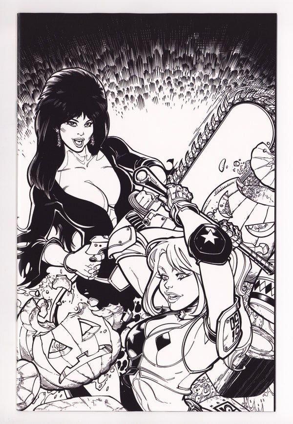 Harley Quinn X Elvira 1 Hardin B&W Virgin Incentive NM (2025)