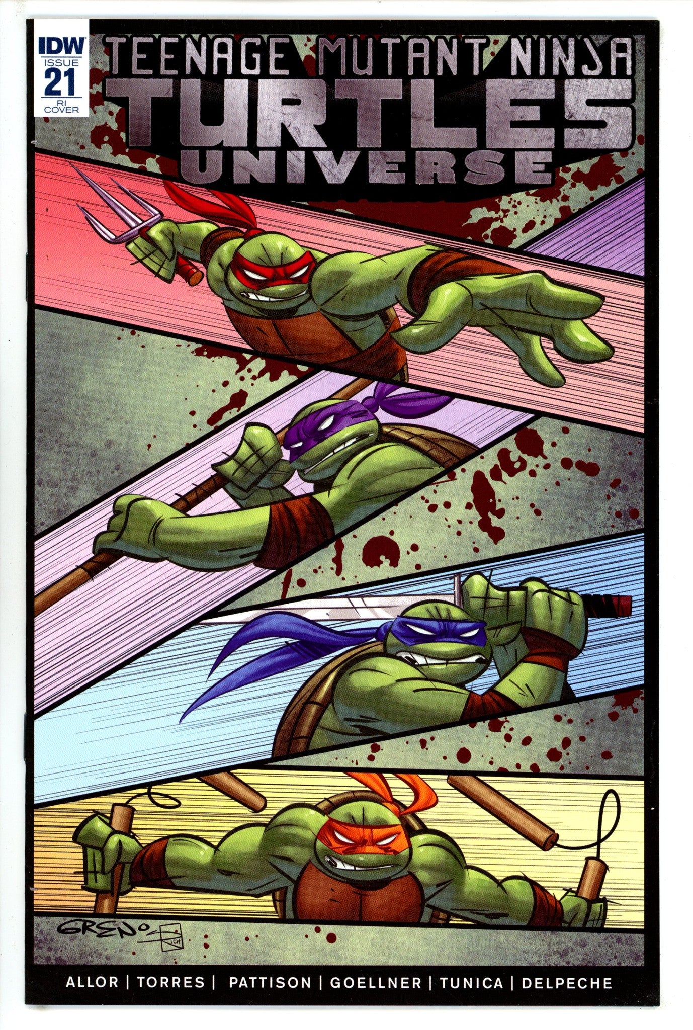 Teenage Mutant Ninja Turtles Universe 21 Greno Incentive Variant VF (2018)