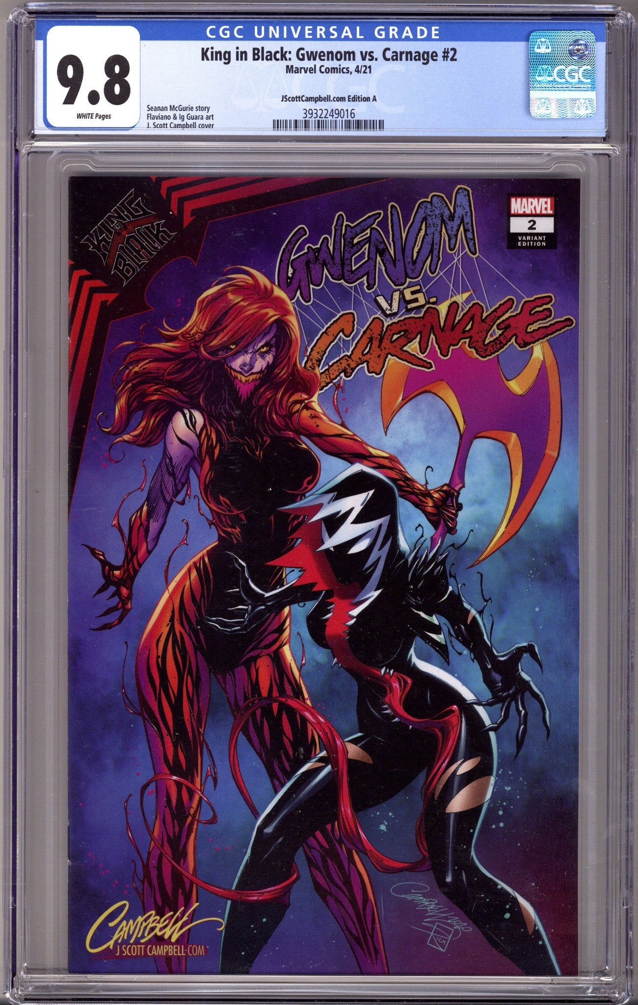 King in Black: Gwenom vs. Carnage 2 Campbell Exlusive CGC 9.8 (2021)