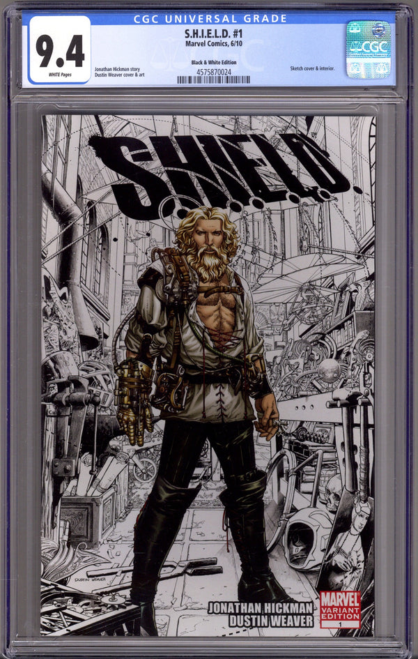 S.H.I.E.L.D. Vol 1 1 CGC 9.4 (NM) (2010) Weaver B&W SDCC Exclusive Variant