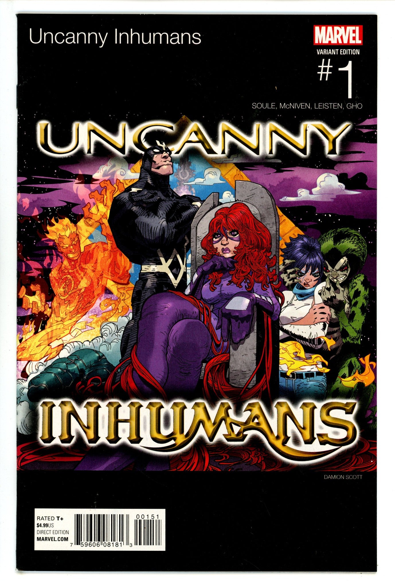 Uncanny Inhumans 1 Scott Hip-Hop Variant NM- (2015)