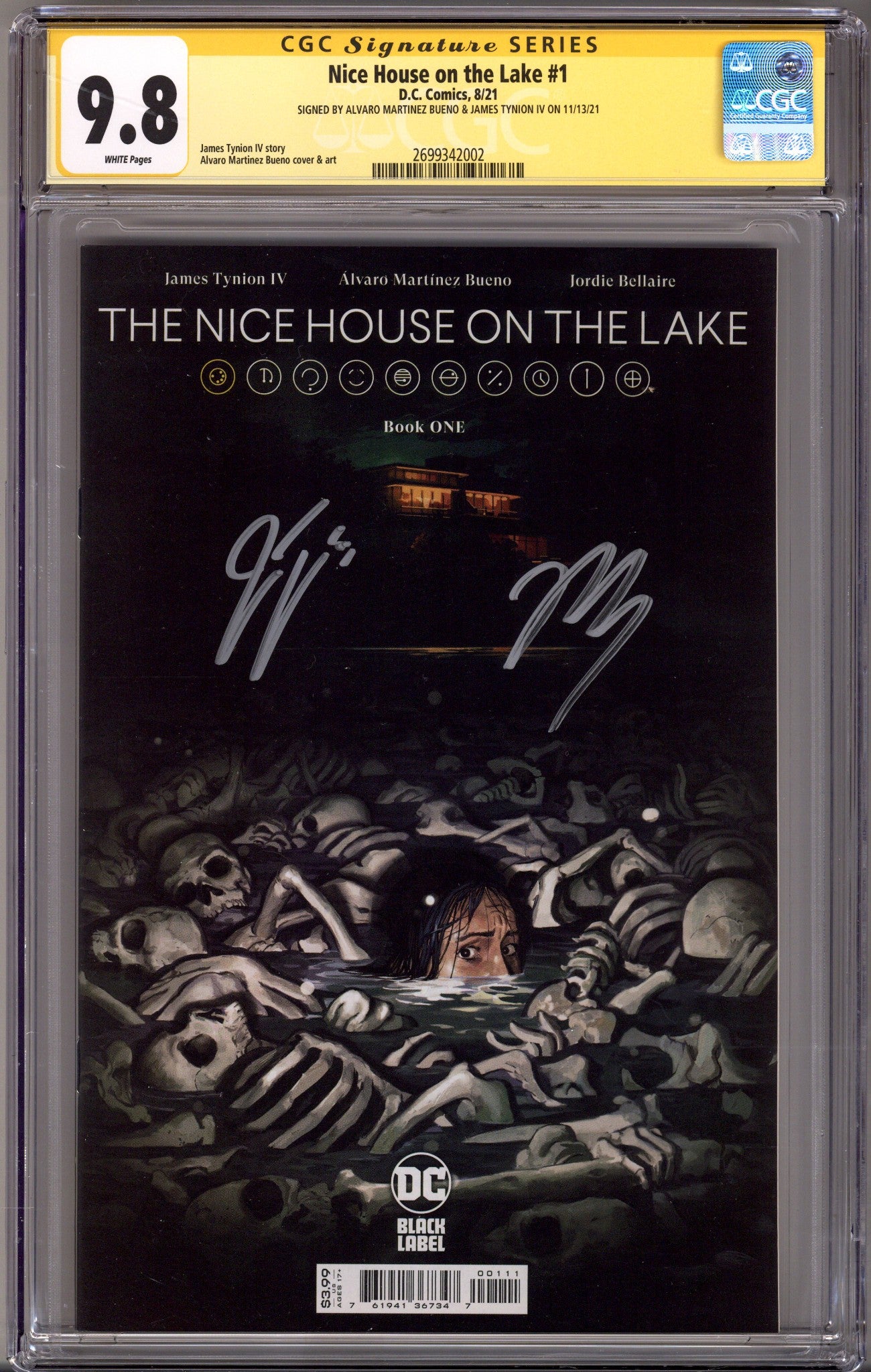 The Nice House on the Lake 1 CGC 9.8 (NM/M) (2021) Signed x2 Cover James Tynion & Alvaro Martinez Bueno 