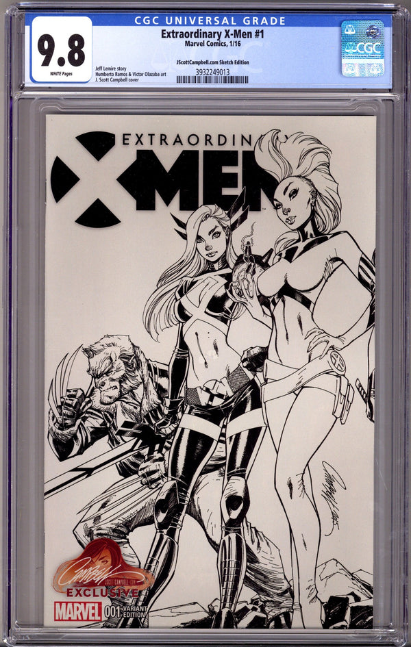 Extraordinary X-Men Vol 1 1 Campbell Sketch Exclusive Variant CGC 9.8 (2015)