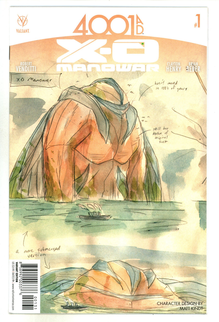 4001 A.D.: X-O Manowar 1 Mid Grade (2016) Kindt Incentive Variant 