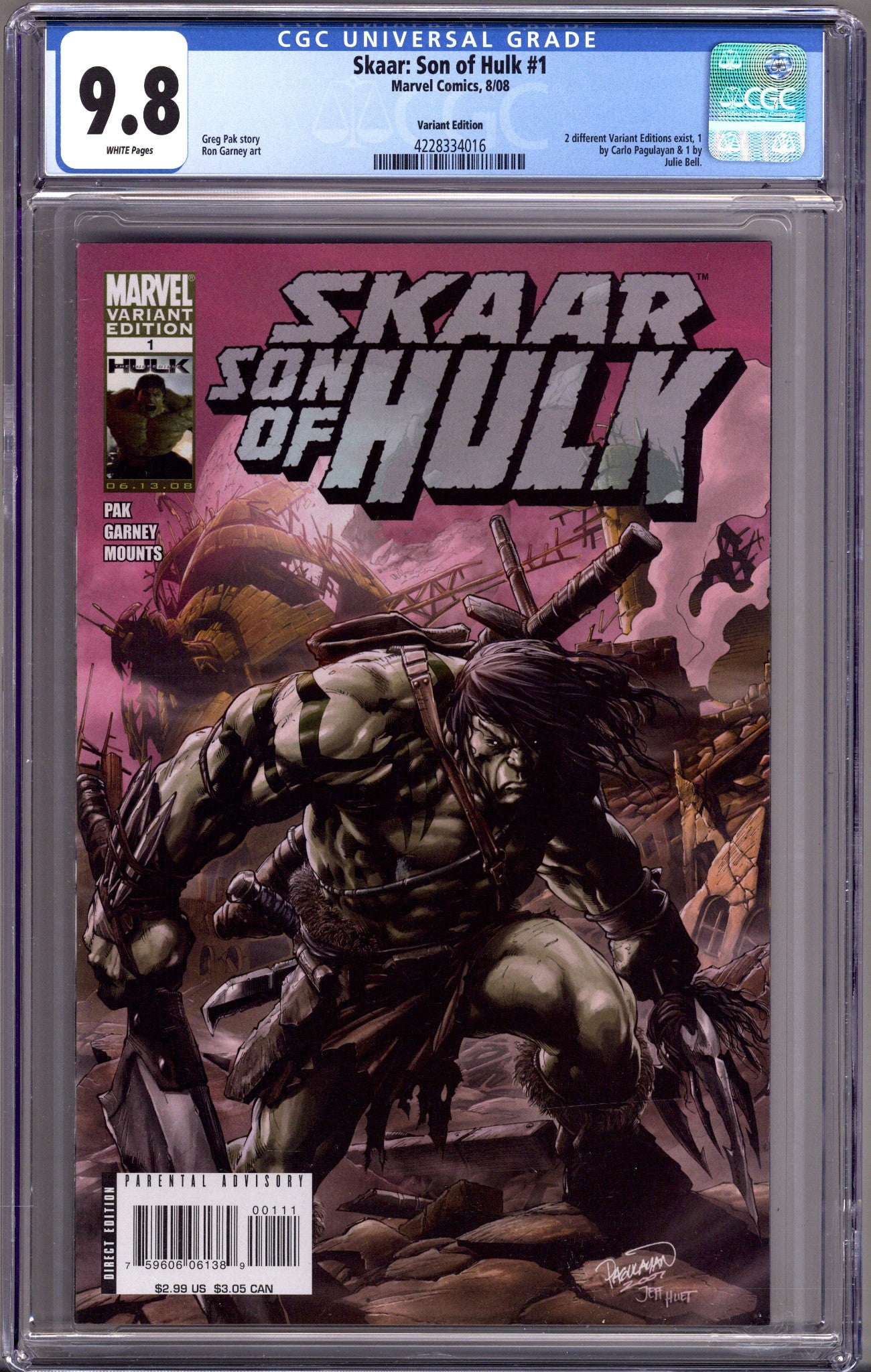 Skaar: Son of Hulk 1 CGC 9.8 (NM/M) (2008) Pagulayan Variant 