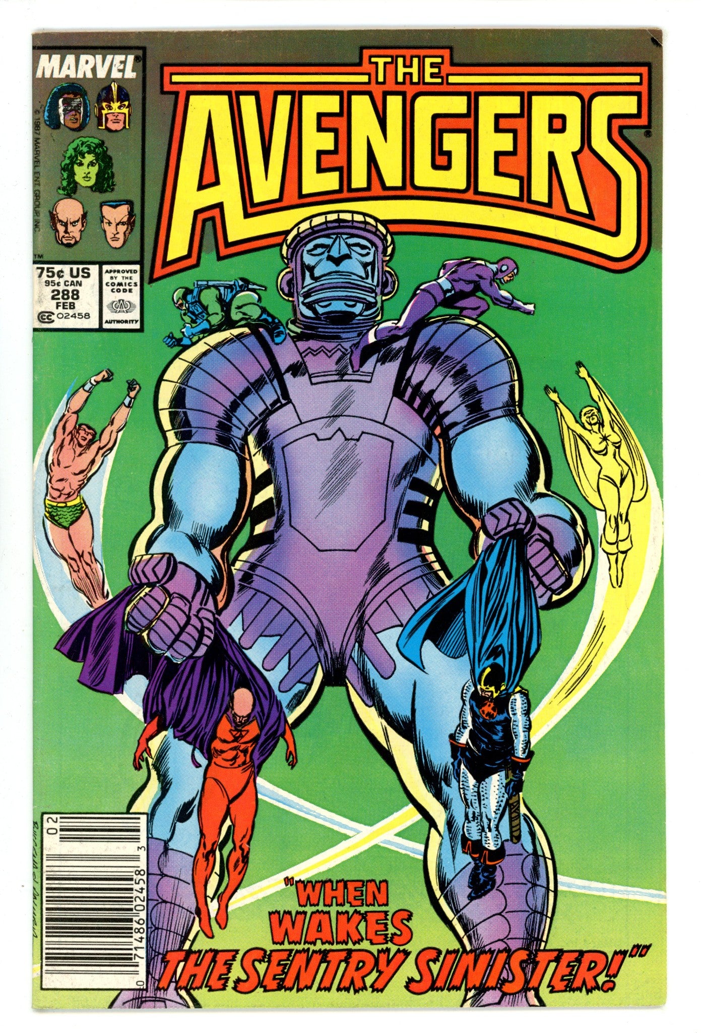 The Avengers Vol 1 288 Mid Grade (1988) Newsstand 