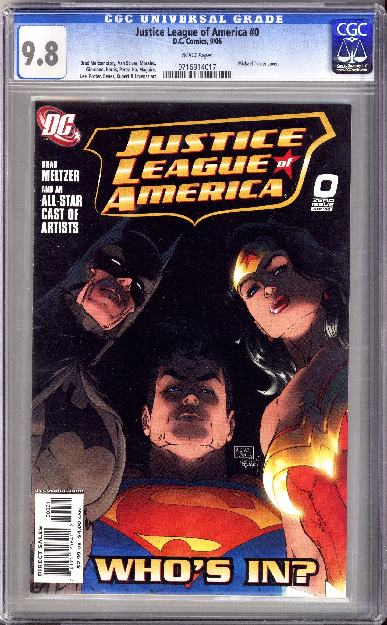 Justice League of America Vol 2 0 CGC 9.8 (NM/M) (2006) 