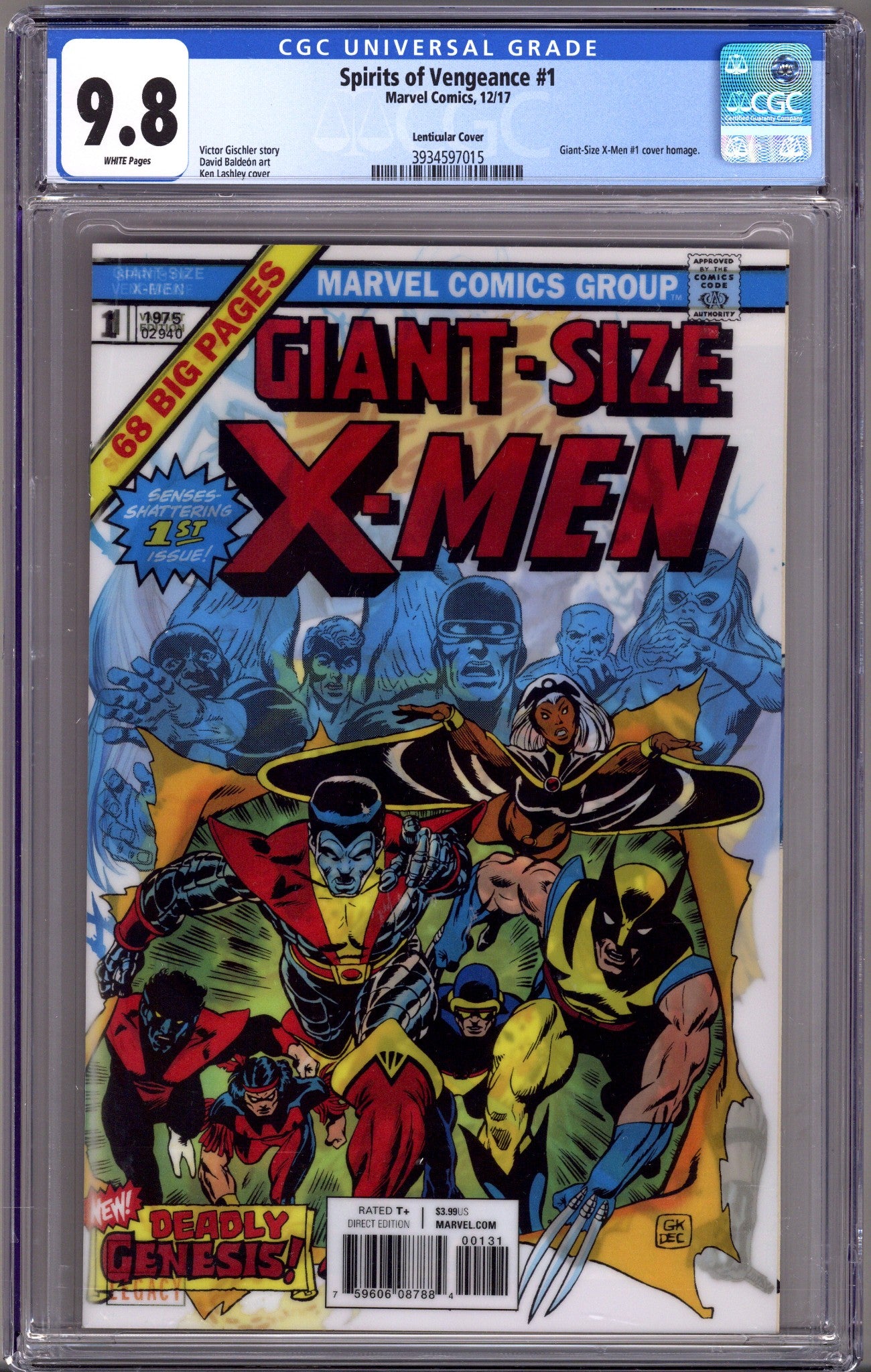 Spirits of Vengeance Vol 1 1 CGC 9.8 (NM/M) (2017) Lashley Lenticular Variant 