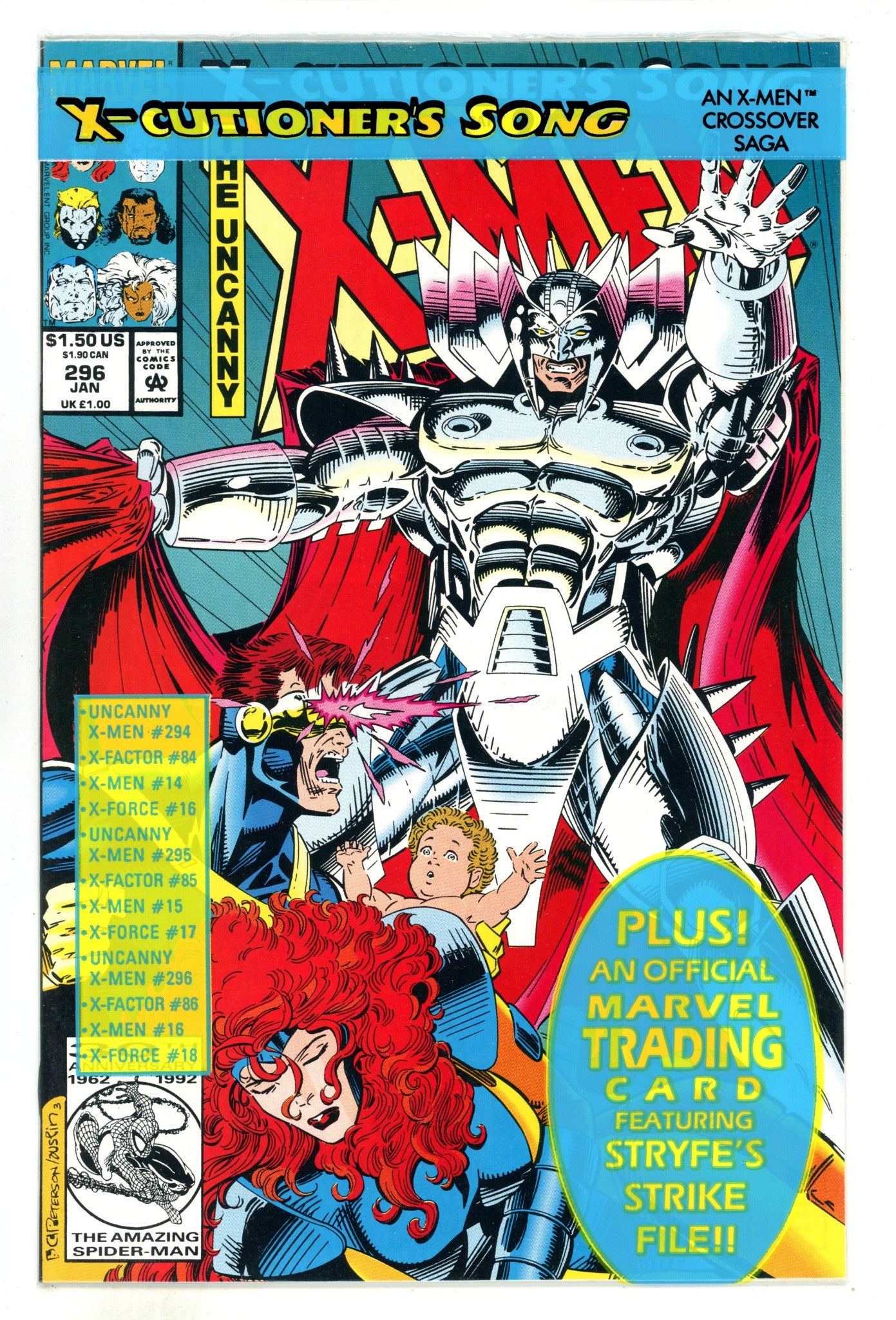 The Uncanny X-Men Vol 1 296  High Grade  (1992)  Sealed  