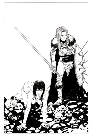 Vampirella / Red Sonja 10 High Grade (2020) Moss B&W Virgin Incentive Variant